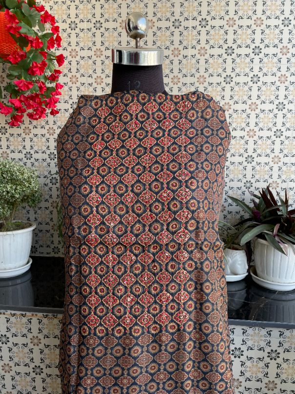 unstitched russian silk dress material/suit-R5